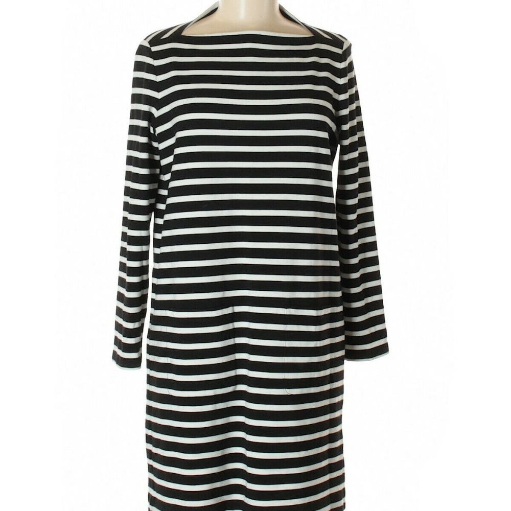 Kate Spade White Stripe Shift Dress Boat Neck XS S